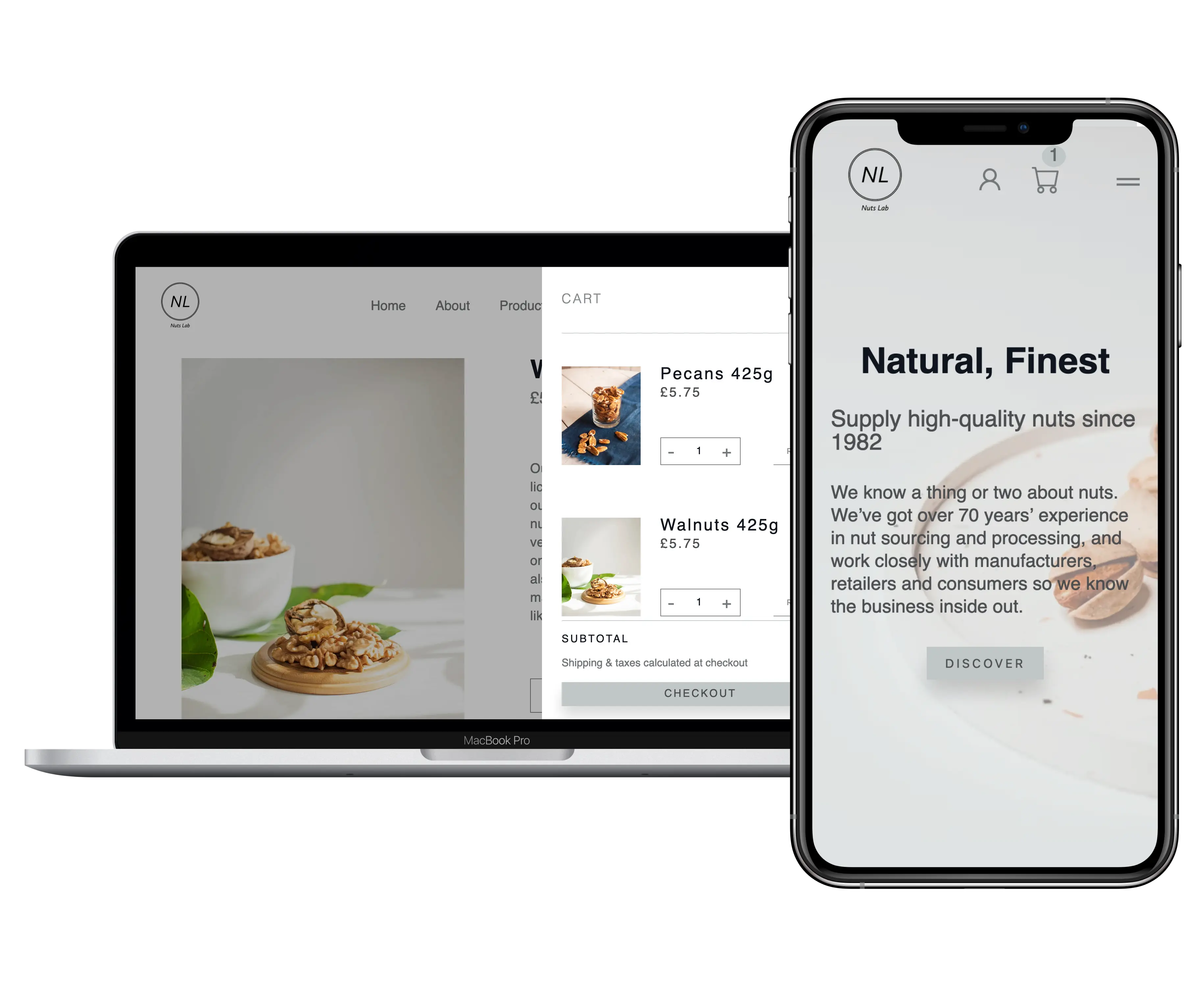 project thumbnail of Nuts Lab — e-commerce app